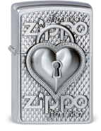 zippo fire lighter heart